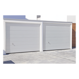 GARAGE-127 - Puerta de Garage de Alta Calidad / Linea Central / Color Blanco 12X7 pies,  AISLADA, Estilo Americana.
