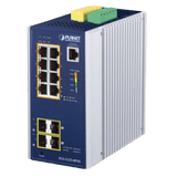 PLANET IGS-5225-8P4S switch Gestionado L2+ Gigabit Ethernet (10/100/1000) Energía sobre Ethernet (PoE) Azul, Plata