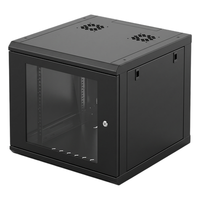 SR-19-06-GN3G - Gabinete de Pared / 6U Rack 19 in / Profundidad 635 mm (2.08 ft) / Cristal Templado / Carga 100 kg / Acero Reforzado