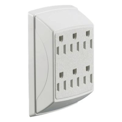 HUB-RT-600-W - Multicontacto Dúplex / 6 Salidas / 15 A / 125 V CA / 1875 W / Aislamiento Reforzado / -40 °C a 75 °C (-40 °F a 167 °F)