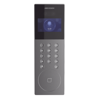 DS-KD9203-E6 - Videoportero IP Multiapartamento / 1080p HD / Reconocimiento Facial IA / Pantalla 4.3' / 5,000 Rostros / 25,000 Tarjetas / IP65 / 500 Departamentos / 9 Frentes de Calle