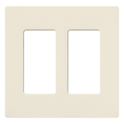 SC2BI - Tapa de Pared 2 Espacios / Diseño Screwless / Acabado Satinado / Color Biscuit
