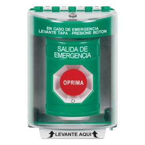 SS2181EX-ES - Botón de Salida de Emergencia / Acción Mantenida / Cubierta de Policarbonato / Bocina Integrada / Superficie con Espaciador