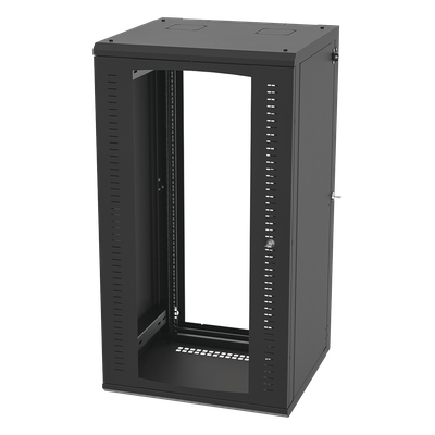 SR-1924-GAP-V4 - Gabinete Abatible de Pared (Con Marco Trasero) con Rack 19" de 24 Unidades. Ventana de Cristal Templado.