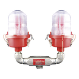 OL2-VLED2-IR - Lámpara de Obstrucción Aeronáutica / Luz Fija Tipo L-810 / Doble LED Rojo / 120-240 Vca / 360° Cobertura Horizontal / IR 850 nm