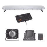 X75RBSKITF - Kit de Equipamiento para Unidades de Seguridad Pública / Barra LED 132 LEDs Hyperlux G3 / 22 Módulos Control Tráfico Rojo/Azul / Sirena 100 W / IP65 / SAE J1345