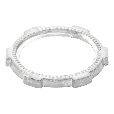 ANC-CT200 - Contratuerca Metálica / Zamac 51 mm (2") / Diámetro 74 mm / Estrías para Continuidad de Tierra / Acabado Zinc Bruñido