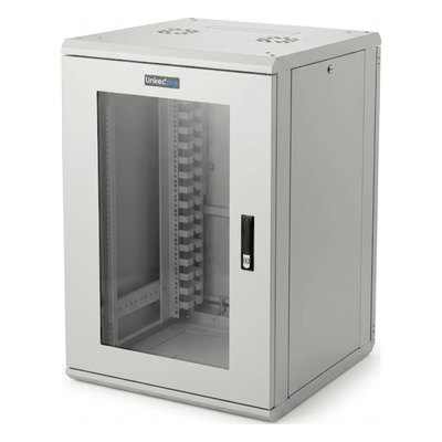 LES-60-60-18UGW - Gabinete Rackeable / 18U / 19 in / Puerta Cristal / Carga 750 Kg / 600x605x930 mm (23.6x23.8x36.6 in) / 3.05 ft Alto
