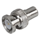TT-RG-02 - Adaptador en Línea / 75 Ohm / BNC Macho a RCA Hembra / 13.9 mm x 27 mm / 0.55 in x 1.06 in