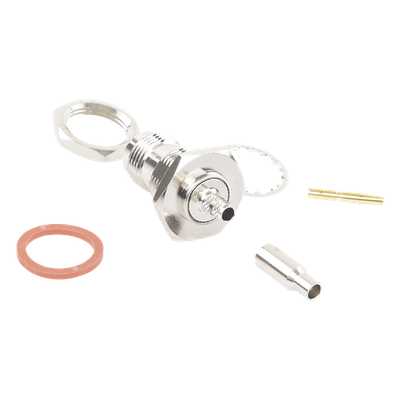 RFT-1212-B - Conector TNC Hembra / Montaje Chasis Tipo D Plano / Anillo Plegable / RG-174/U, 8216, LMR-100A / 0.1 pies