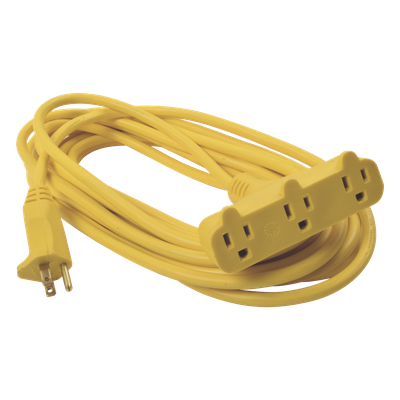 SYS-136050 - Extensión Eléctrica Tipo Abanico / Uso Rudo / 8 m (26.2 ft) / 127 V CA / 10 A Máximo / Calibre 16 AWG / Doble Aislamiento