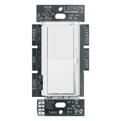 DVSCCL153PSW - Atenuador de Pared / LED/CFL 150 W / Incandescente 600 W / Un Polo o 3 Vías / 150 Niveles de Luz / 120 V CA / Blanco Nieve