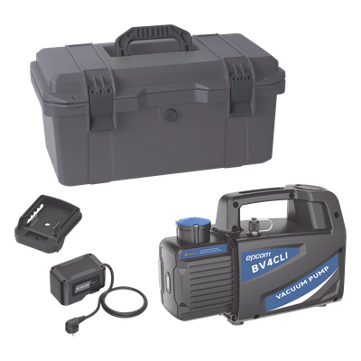 KB-V4 - Bomba de Vacío Inalámbrica KBV4 / 18V Ion-Litio / Vacío Total 160 microns / Caudal 4 CFM (114 L/min) / Capacidad Aceite 330 ml / Portátil 4.5 kg / Compatible AEG-RIDGID-Milwaukee / Tiempo Operación 45-60 min