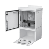 Gabinete Para Exterior OSP ComLine de 12 UR con espacio para Baterías, 600 mm de Ancho, 500 mm de Profundidad De Aluminio, Color Gris Claro Con Protec