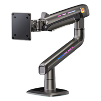F5NB - Soporte Mecánico para Monitor / 32" a 60" / Carga 2-20 kg (4.4-44 lbs) / VESA 75x75 y 100x100 mm / Iluminación RGB / Resorte de Alta Precisión / Rotación 360°