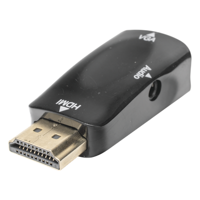 HDMI-VGA - Convertidor HDMI a VGA / 1920x1080 @ 60Hz / Audio 3.5 mm / Plug-and-Play / Chapado en Níquel
