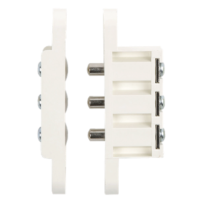 9501PT - Contacto de transferencia / 3 pines / 1.5 A / 13 x 71 mm / Latón niquelado / Acabado blanco / 1/2' x 2-3/4'