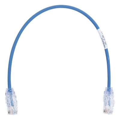 UTP28SP1BU - Cable de Parcheo / Cat6 / 28AWG / Diámetro 3.8mm / UTP / 0.3m (1 Pie) / Azul / LSZH