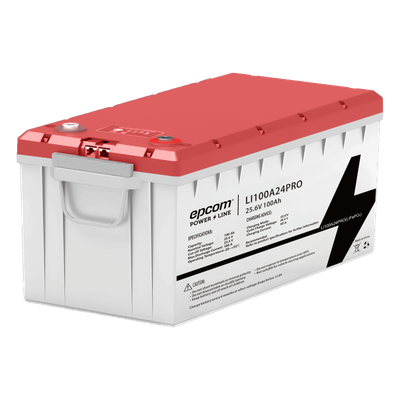 LI100A24PRO - Batería LiFePO4 / 2.56 kWh / 25.6V / 100 Ah / BMS Integrado / IP65 / Comunicación RS485 y CAN