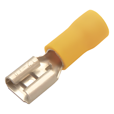 AE55096 - Terminal Hembra Aislada / 0.250 pulgadas / Calibre 12 - 10 AWG / Push-On / Paquete 25 piezas