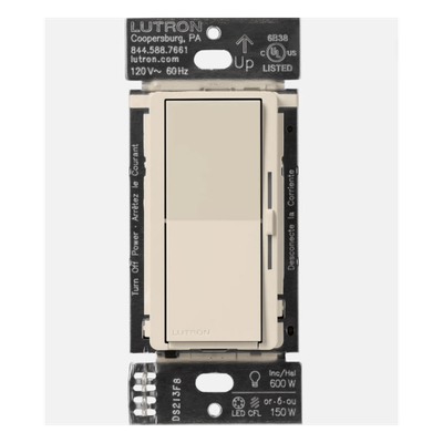 DVRF6LLA - Atenuador de pared / Sin cable neutro / 150 W LED-CFL / 600 W INC-HAL / 120 V / 3 vías / Caseta Wireless