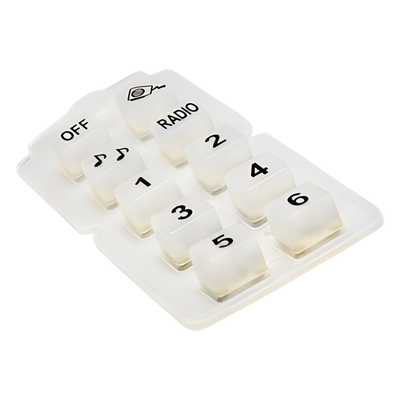913-39-10 - Botonera de silicón / Control de sirena / 10 botones de goma / Iluminación posterior / Montaje angular ajustable / 100W / 8 relés 10A