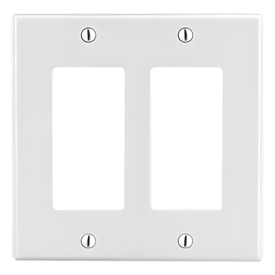 HUB-P262W - Tapa para Caja Multigang / Contacto Doble / Decorador / Policarbonato / 4.63 x 4.69 x 0.25 in / Blanco