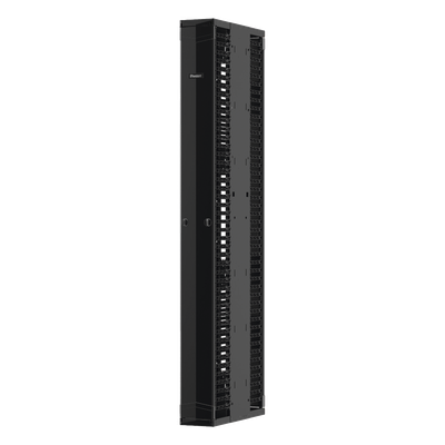 PE2VD12 - Organizador Vertical de Cables / Doble Cara Frontal y Posterior / 45U / 12in Ancho / Racks 2-Post y 4-Post