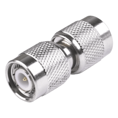 RFT-1224 - Adaptador Barril / Conector TNC Macho a TNC Macho / Cuerpo Bronce Niquelado / Contacto Oro / Aislante Teflón