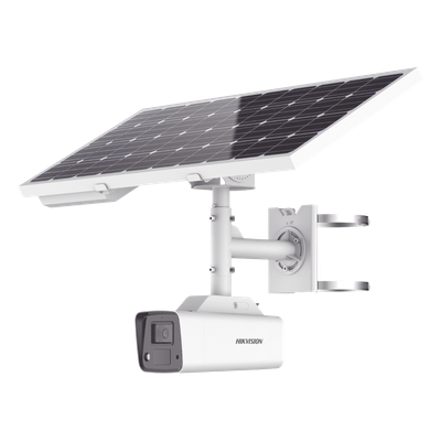 DS-2XS2T47G1-LDH/4G/C18S40 - Cámara Bala IP / 4 Megapixel / ColorVu 0.0005 Lux / Luz Blanca 30 m (98.4 ft) / 4G LTE / Panel Solar con Batería 23.2Ah / IP67