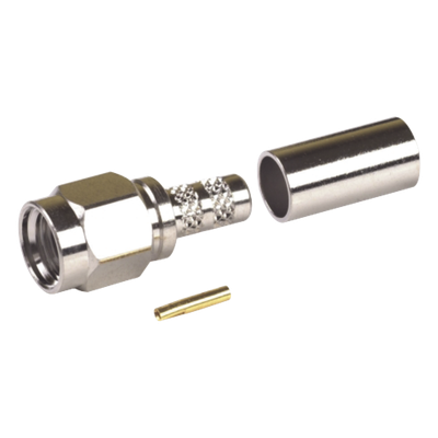 RP-3000-C - Conector SMA Macho Inverso, de Anillo Plegable para RG-58/U, Niquel /Oro /Teflón.