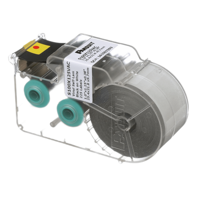 S100X125VAC - Casete de Etiquetas Autolaminadas / 25.4 x 31.8 mm (1 x 1.25 in) / Cables 3 a 7.1 mm (0.12 a 0.28 in) / 225 Etiquetas / Vinilo