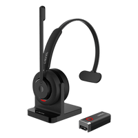 DH301D - Diadema Inalámbrica / DECT 6.0 + Bluetooth 5.3 / IPX7 / Alcance 200m Interior 300m Exterior (656ft Interior 984ft Exterior) / Audio HD con Cancelación IA / Micrófono Rotable / Base de Carga