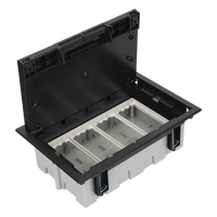 SM-CPF-4 - Caja de Piso Falso / 4 Módulos Dobles / Profundidad Ajustable 90-120 mm (3.54-4.72 in) / IK08 / +125 °C / Tapa Embellecedora