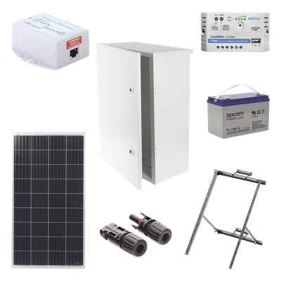 PL-1224G-1R - Kit Solar de 14 W con PoE Pasivo 24 Vcc para un radio de Ubiquiti airMAX o Cambium ePMP