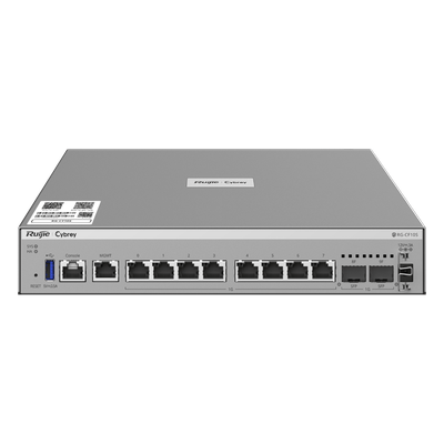 RG-CF10S - Firewall Next Generation / 7 Gbps Throughput / Protección de Amenazas 700 Mbps / 8 Puertos RJ45 + 2 SFP / Rack 1U / Gestión Cloud / AI-Powered