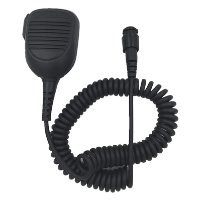 TXM214 - Micrófono para Radio Móvil / Conector Redondo Multipolo / IP54 / Cable Kevlar 40 kg / PTT para Guantes / Diseño Retráctil