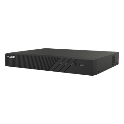 EX-8008TURBO - DVR Pentahíbrido / 12 Canales (8 TURBOHD + 4 IP) / 8 Megapixel (4K) / Reconocimiento Facial / Audio Bidireccional por Coaxitron / H.265+ / 1 Bahía HDD 10 TB / Salida HDMI y VGA 4K