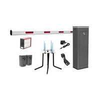 Kit COMPLETO Barrera Izquierda XBS Con Corona LED / Brazo de 5.5 Metros / Incluye Sensor de Masa, Transformador, Lazo Magnético, Ancla, Fotoceldas y 2