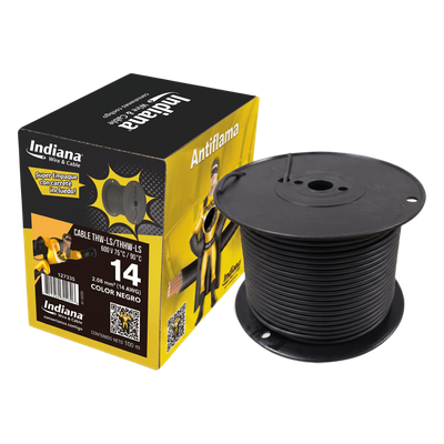 SLY-312-BLK/100 - Cable Eléctrico THW-LS / 14 AWG / 19 Hilos / 90 °C Seco / 75 °C Mojado / Bobina 100 m (328 ft)