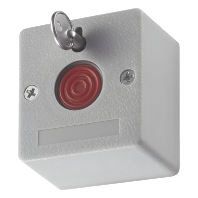 DS-PD1-EB - Botón de Pánico Cableado / NA/NC Configurable / ABS Retardante al Fuego / 49.5 x 53.5 x 32.5 mm / 40 g