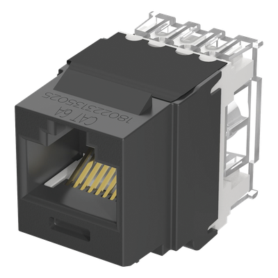 NK6X88MBL - Conector Keystone / Cat 6A / 8P8C / UTP / 22-26 AWG / T568A/B / 50 μin Oro / Negro