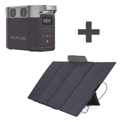 DLT2-KIT - Kit Estación de Energía Portátil / 1024Wh LiFePO4 / Panel Solar Flexible 400W / 3000 Ciclos / X-Boost 2400W