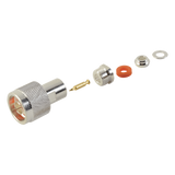 RFN-1000-1S - Conector RF N Macho / Ensamble por Rosca / Compatibilidad RG-58/U y RG-142/U / Cuerpo Bronce Plateado / Contacto Oro / Aislante Teflón