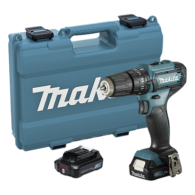 HP-333-DSAE - Taladro Combinado / 12V CXT / 2 Velocidades 0-1700/450 RPM / Portabrocas 1.5-13 mm / 2 Baterías 2.0Ah / Cargador Rápido / Maletín