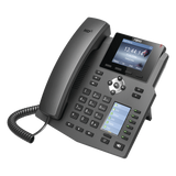 X4 - Teléfono IP empresarial para 4 líneas SIP con 2 pantallas LCD, 6 teclas BLF/DSS, conferencia de 3 vías, PoE