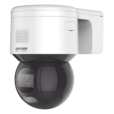 DS-2DE3A400BW-DE(F1) - Domo PT IP 4 Megapixel / Imagen a Color 24/7 / Lente 4 mm / Luz Blanca 30 mts / Exterior IP66 / ACUSENSE (Evita Falsas Alarmas) / PoE+ / Micrófono y Bocina Integrada / WDR 120 dB / MicroSD