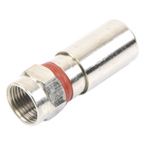 TT-CON-510-RG6 - Conector F Macho / Compresión en Línea / Cable RG-6 / Cuerpo Bronce Niquelado / Contacto Oro / Aislante Teflón