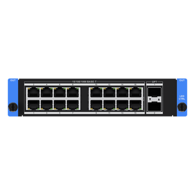 DS-C66S-16NO/2FO - Tarjeta Controladora LED / 16 Puertos Gigabit Ethernet / 2 Puertos Ópticos SFP+ 10 Gbps / Carga Máxima 10.4 MP / HDR10 y HLG / 16 Capas Simultáneas 2K/4K / 7.5 x 6.6 x 1.6 pulgadas