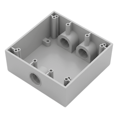 RC-0485 - Caja Condulet Cuadrada / 3 Bocas 3/4" (19.05 mm) / Aluminio Diecast / Intemperie / Volumen 483.8 cm³